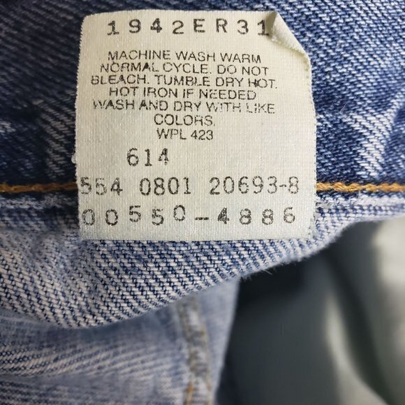 Levi's 550 Men 38 Blue Relaxed Fit Distressed Well Worn Work Jeans Grunge USA - Picture 5 of 8